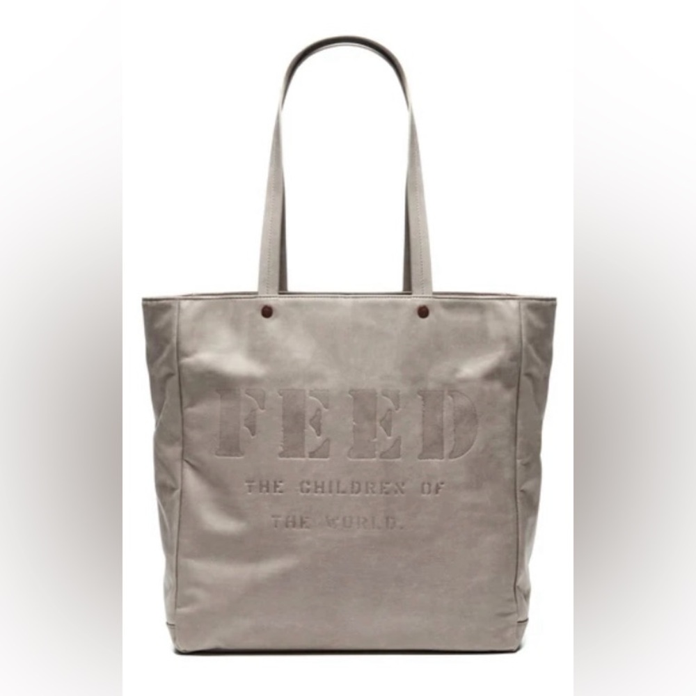 FEED leather tote bag in taupe. Sold out online!